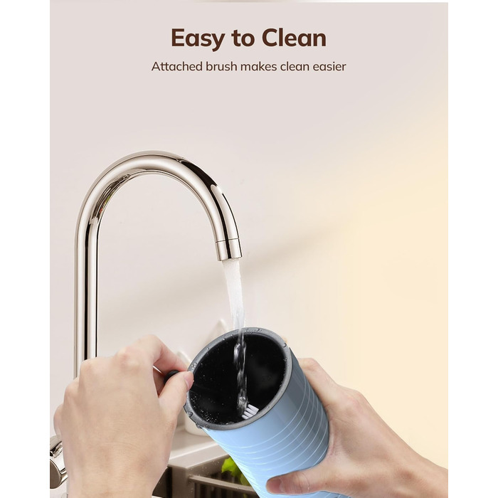 Електричний піноутворювач для молока Morpilot 4-в-1, для лате, капучино, макіато - блакитний