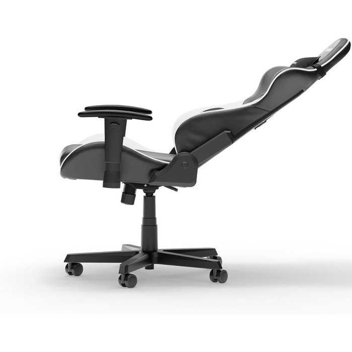 Крісло геймерське DXRacer Formula L з PVC шкірою, чорно-біле, ергономічне, для ПК (FD23)