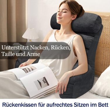 Підлогове крісло-мішок для читання та відпочинку, 65x30 см, сірий (Charcoal)