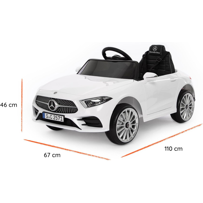 Дитячий електромобіль Mercedes CLS 350 AMG, ліцензія, 12V, шкіряні сидіння, пульт, MP3, білий