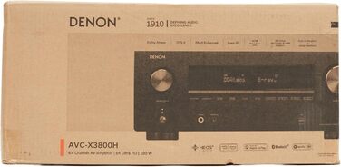 Denon AVC-X3800H 9.4-канальний AV-ресивер, підсилювач з Auro-3D, Dolby Atmos, DTS:X, 6-дюймовий 8K входи та 3 виходи, Bluetooth, AirPlay 2, HEOS Multiroom, Alexa Compatible, чорний