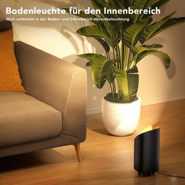 Світлодіодний прожектор LED Uplight Spot 7W чорний для підсвічування, з лампою GU10 500LM, тепле світло 3000K, з ножним вимикачем