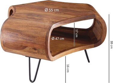 Журнальний столик KADIMA Design 55x38x55 см Стіл для вітальні Sheesham Wood