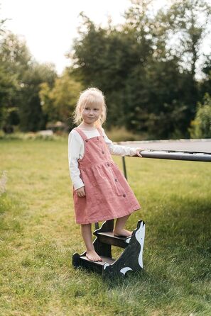 Дитячий триступеневий табурет для ванної кімнати Wild Kids Modern, з дерева, за дизайном Монтессорі (чорний)