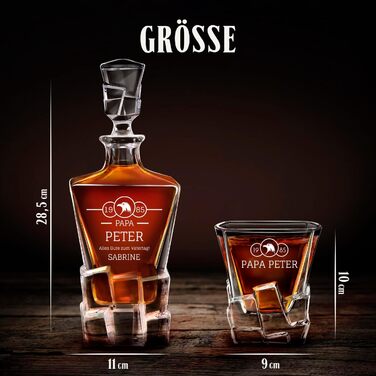 Мавертон Карафа для віскі 950 мл + Набір з 6 склянок для віскі з гравіюванням - Декантер для віскі - Подарунок на Різдво - Люкс дизайн - Кристалеве скло - для чоловіків на день народження (Орел)