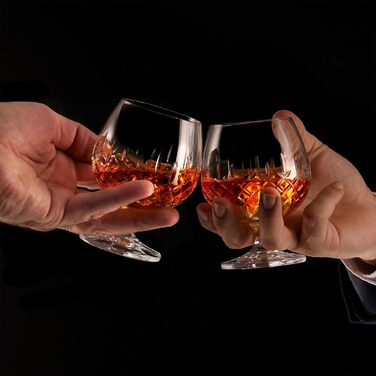 Набір келихів для коньяку Hemswell Kristall Cognacschwenker Set (2 шт) 250 мл – ідеально для коньяку та бренді, Wicklow Design