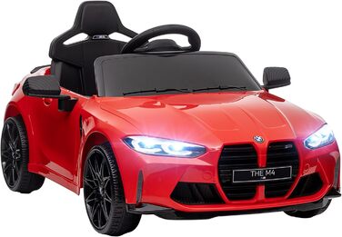 Дитячий електромобіль 12V з пультом, підвіскою, LED, USB, MP3, для дітей 3-5 років, білий (червоний)