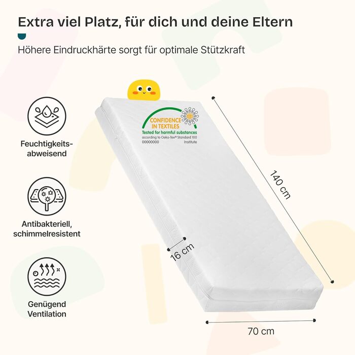 Дитяче ліжко en.casa Treviolo з матрацом, будиночок, ліжко-платформа для дітей, захист від падіння, ліжко Montessori, ігрове ліжко, сосна, білий (дерево, 70 x 140 см)