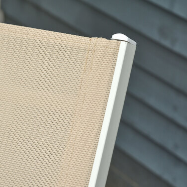 Outsunny Garden Lounger з 5-ярусною спинкою Алюмінієвий кремово-білий 169x65x102см для саду, балкона, тераси
