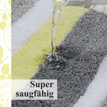 Набір килимків для ванної кімнати Homaxy (2 шт.) з мікрофібри, швидковисихаючі, м'які, з високим ворсом, 40x60 см + 50x80 см, зелено-сірий