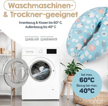 Подушка для годування та вагітних XXL (190 см) з чохлом - Муслінова подушка для вагітних та немовлят, сірого кольору