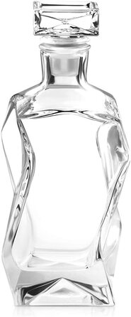 Графин для віскі Maverton набір з 4 склянок для віскі з гравіюванням-графин для віскі об'ємом 700 мл-подарунок на день народження для чоловіків- (Лист)