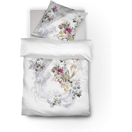 Постільна білизна fleuresse Mako Satin Ліжко Art S Rosalie Silver 1 підодіяльник 135 х 200 см 1 наволочка 80 х 80 см