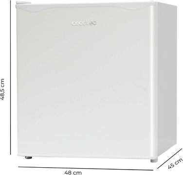 Міні-холодильник Cecotec 46 л GrandCooler 20000 л SilentCompress, 48,7x48 см, низьке споживання, білі дверцята