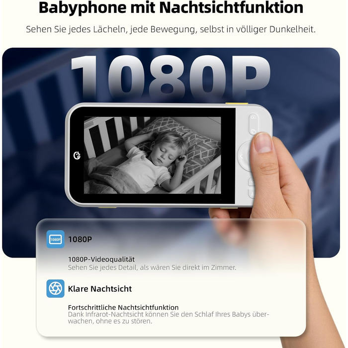 Радіоняня Ellie з камерою 2K, 5