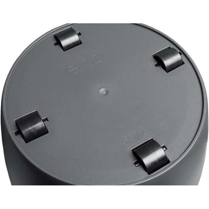 Горщик для квітів Elho Brussels Rund Rollen 35 - Чорний/Антрацит, 35 см, з роликами, з переробленого пластику