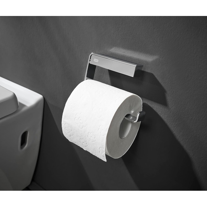 Настінний тримач туалетного паперу EMCO Loft, сучасний тримач для паперу без кришки, високоякісний алюмінієвий тримач для паперу, хромований