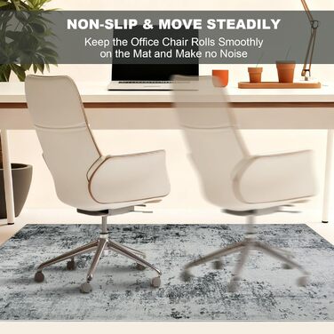 Килимок під стілець для твердої підлоги: захист від подряпин, антиковзання, 120x150 см, чорно-сірий