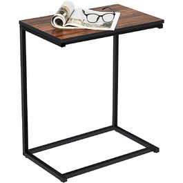 Подібний бічний стіл Стіл для ноутбука Журнальний столик Ноутбук Стіл для догляду за столом Стіл для зберігання Метал дерево 55x35x65см (світло-коричневий)