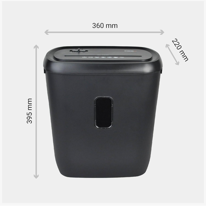 Шредер Desq 20050 для документів | 11 листів, 4 x 35 мм, об'єм кошика 21 л