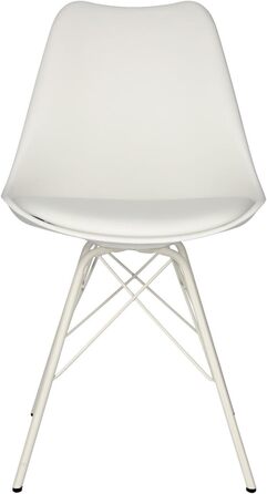 AC Design Їдальні стільці Emanuel, PU/Метал, 2 шт, Білий/Білий, 48,5 x 85,5 x 54 см