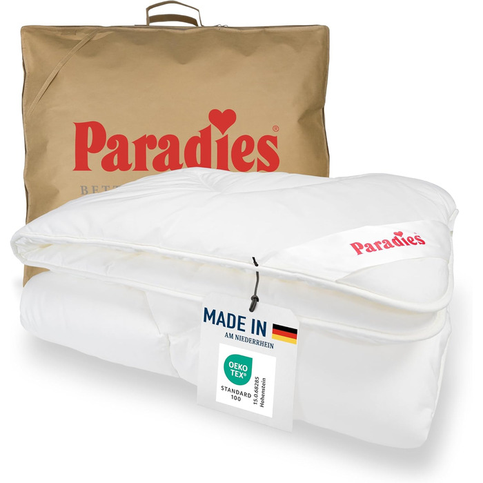 Ковдра Paradies Ganzjahresdecke 135x200 см - Prima Bio, тепла та дихаюча, стегане покривало для ліжка 135x200 см