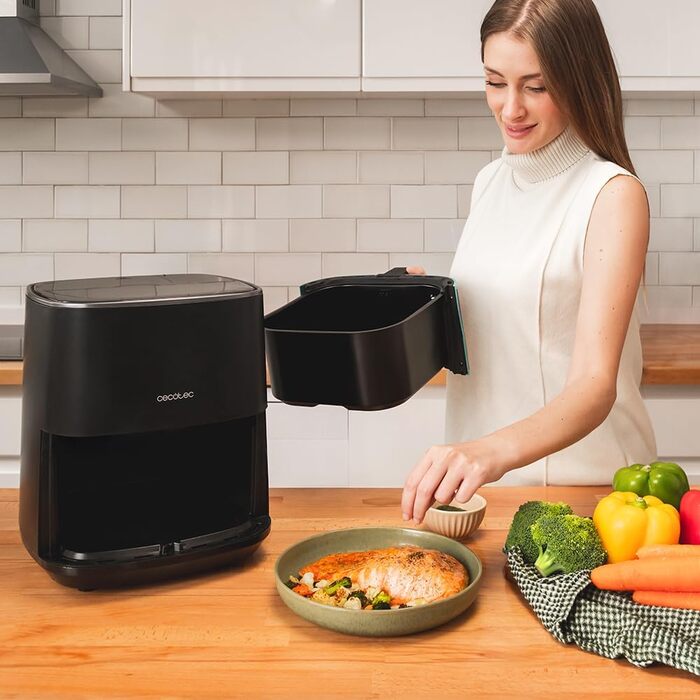 Фритюрниця без олії Cecotec Cecofry 6000 Full, 6 л, 1700 Вт, PerfectCook, 12 режимів, чорний