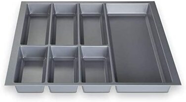 Універсальна вставка для столових приладів сріблясто-сірий ящик для столових приладів для висувних ящиків 60 (473,5 x 526 мм)