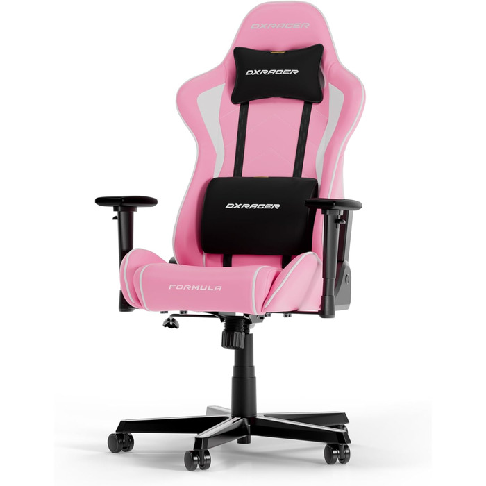 Ігрове крісло DXRacer FORMULA L ПВХ шкіра (рожевий/білий)