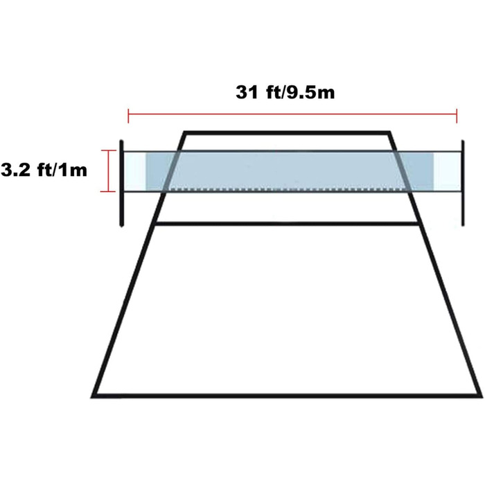Волейбольна сітка SIVENKE, складна стандартна сітка для волейболу розміром 9,5 м х 1 м, змінна Спортивна сітка для саду/пляжу, волан, тенісу, волейболу, включаючи. Торба
