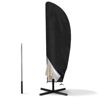 Чохол для парасольки/зонту великого розміру (2-4 м), чорний. Захист від сонця, вітру та снігу. Розміри: 205 x 25/57/48 см
