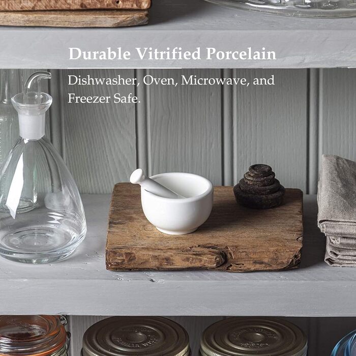 Традиційний ступка та товкачок Bartleet & Sons 1750 T193, порцеляна, для трав та спецій, білий (7см)