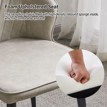 Стільці для обідньої зони CLIPOP, Ретро стиль, Штучна шкіра, М'яке сидіння, Металеві ніжки, для дому та офісу (Бежевий, 4 шт)