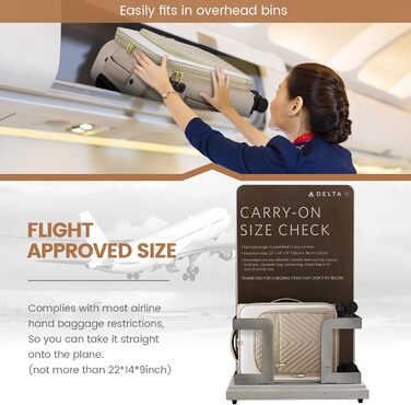 Рюкзак для ручної поклажі LOVEVOOK 40L: жіночий туристичний рюкзак, валіза-рюкзак, рюкзак для ноутбука, водонепроникний, з кульбасою, для подорожей та бізнесу (20 дюймів, Бежевий хакі)