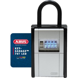 Сейф для ключів ABUS KeyGarage 797 LED з підсвічуванням - чорно-срібний, для ключів та дрібних цінностей