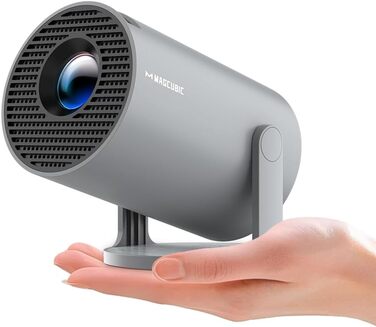 Портативний проєктор Mini Beamer 4K з Android 11: Smart, електричний фокус, WiFi 6, BT 5.0, Full HD 1080P, 260ANSI, корекція трапеції, 5W динамік (сірий)