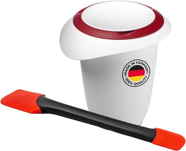 Набір для приготування та випічки Westmark Duo 4 предметів: каструля Quirltopf 1 л, миска для перемішування 3,5 л, мірна склянка 1 л, шпатель для тіста, пластик/силікон, прозорий/білий/червоний/чорний