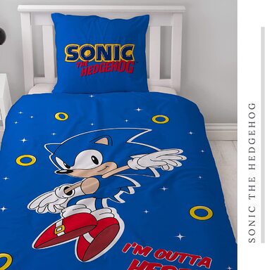 Постільна білизна Character World Sonic підліткова 135x200 см + 80x80 см