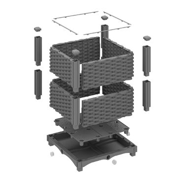 Горщик для рослин Relaxdays з імітацією ротангу