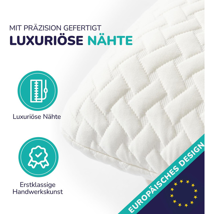 Ортопедична подушка ZenPur для шиї та плечей 40x60x13 см з Memory Foam, сертифікат Oeko-Tex, бежева