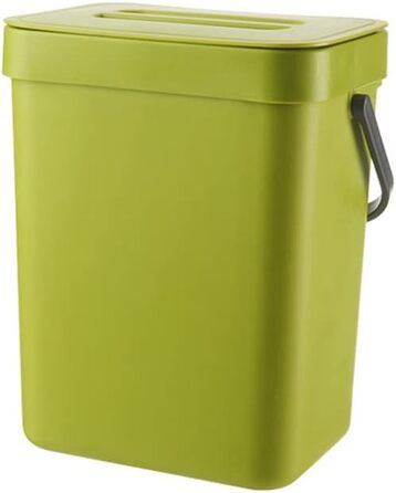 Відро для компосту кухонне відро для сміття пластикове відро для сміття із захистом від запаху підвісне відро для сміття з кришкою для внутрішнього використання щоденні органічні відходи, що утворюються на кухні (зелений)