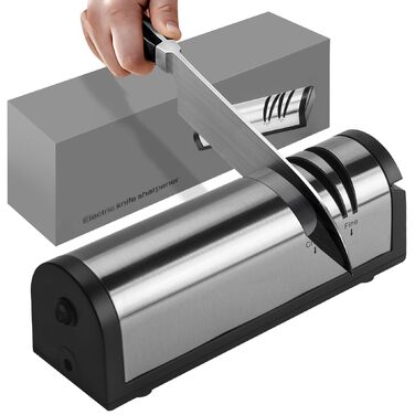 Електричний заточувач для ножів 3 в 1 з алмазним напилком для кухонних ножів, ножиць та топориків