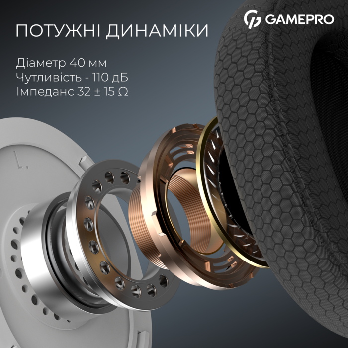 Бездротова ігрова гарнітура GamePro Asgard Bragi (HSW250W)