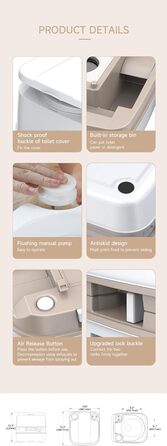 Seaflo LIGHTEU: портативна інжекторна туалет для кемпінгу та дому (12л)