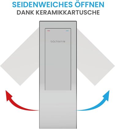 Змішувач для ванної кімнати Bächlein Tamina з водоспадом, однорідний, з довговічною керамічною картридж, комплект для монтажу, хром (висока якість)