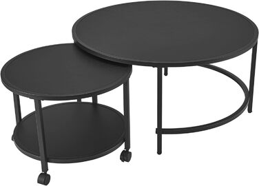 Журнальний столик Vrøy 2 шт 40х80 см + 37х50 см матовий чорний