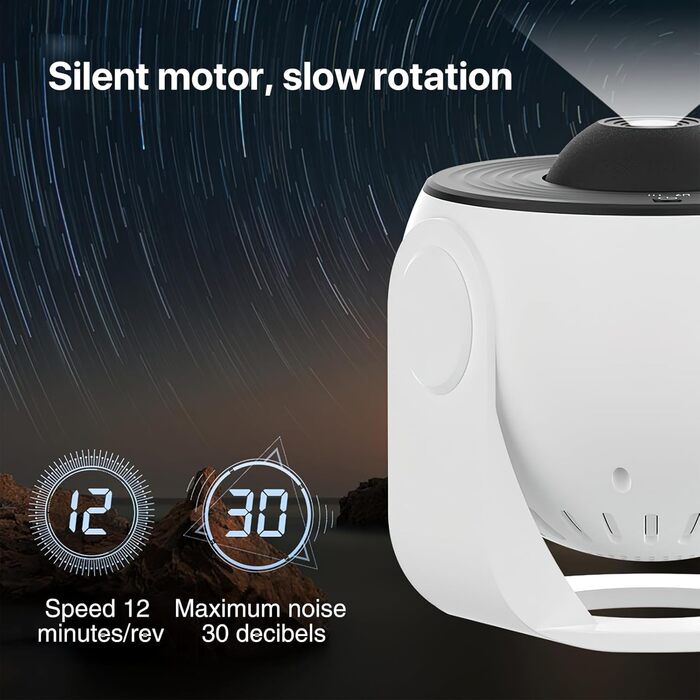 Проектор зоряного неба Planetarium Sternenprojektor: 13 в 1 LED-проектор галактики з 12 плівками. Ідеально для дитячої кімнати, вітальні, вечірки. Чорний та білий.