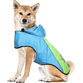 Дощовик iTayga для собак водонепроникний, дощовик для собак з капюшоном і відбивачем, портативний плащ для собак для бігу, ігор,подорожей для маленьких/середніх/великих собак(світло-синьо-зелений, l) L світло-синьо-зелений