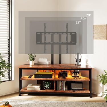 Тумба під ТВ Dripex з LED-підсвічуванням, кутова, 106x45.5x36 см, коричнева