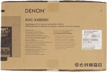 Канальний AV-ресивер Denon AVC-X4800H, 8K, Dolby Atmos, DTSX, Bluetooth, HEOS, Alexa, Чорний, 9.4-